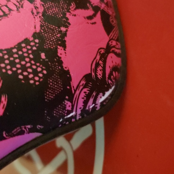 JustFab Size 8 Hot Pink Skull & Roses Spike Heels - Picture 7 of 7